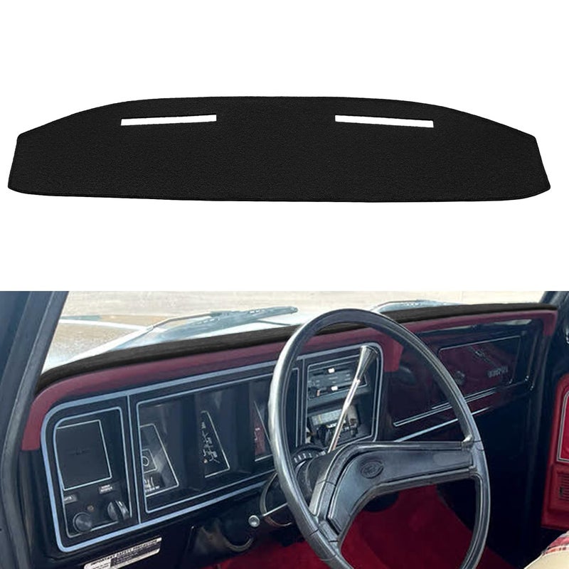 Dash Cover Mat Custom Fit for Ford 19731979 F100 F150 F250 F350 Bronco Pickup Truck Dashboard Cover Pad Carpet Protector Black F129