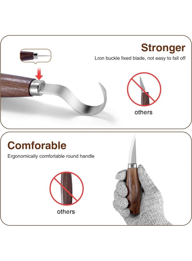 مجموعة أدوات نحت الخشب للمبتدئين من الأطفال والكبار، تتضمن مجموعة أدوات نحت الخشب مع قوالب نحت من خشب الزيزفون، هدية أدوات نحت الخشب - Image 4