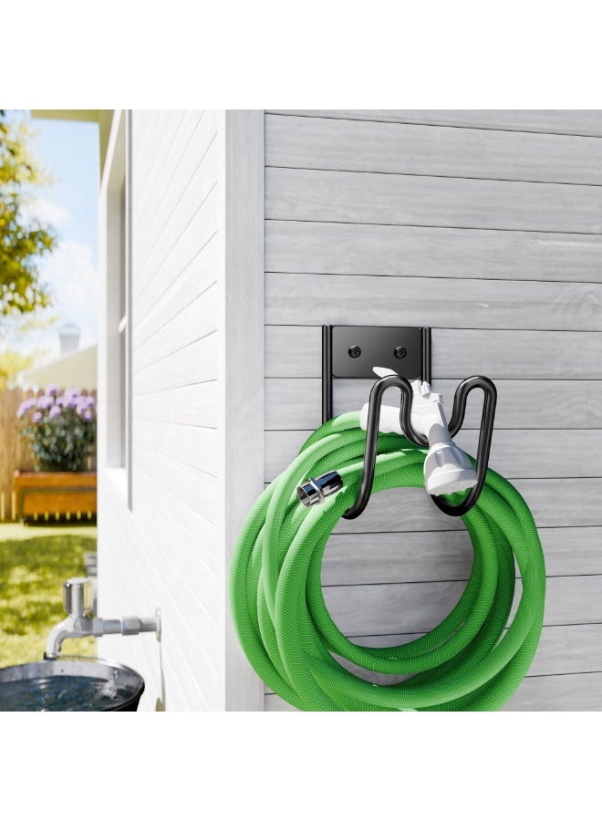 jaexest Garden Hose Holder - Metal Hose Pipe Holder - Hose Hanger Wall Mounted for 100ft Water Hose Extension Cords Vacuum Hose - Image 2