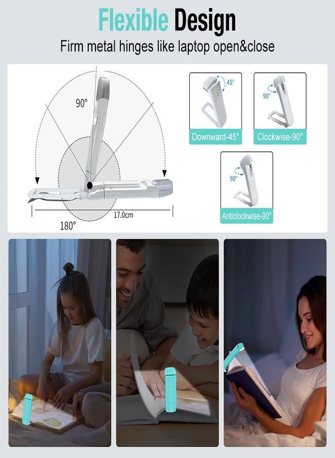 ELEPHANTBOAT® USB Rechargeable Book Reading Light with Brightness Adjustable for Eye-Protection, 3 Modes LED Clip-on Light Kid Book Light, Portable Bookmark Light for Books in Bed at Night (Blue) - Image 5