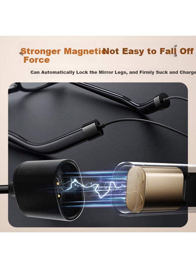 Trendy Style Chic Style Charging Cable And Charger For Xiaomi Eyeglasses 2, Mijia Smart Audio Eyeglasses 2Nd Generation Magnetic Charging Cable One For Two Charging Cord Power Accessories - Image 2