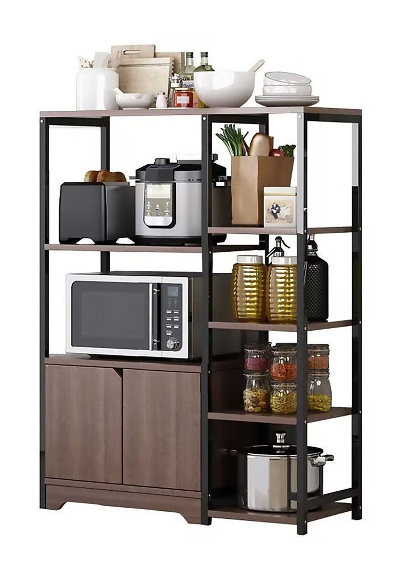 AGD - 4-Tier Kitchen Rack with Storage Cabinet Multi Function Microwave Oven Stand Spice Holder Save Space Organizer Shelf for Utensils Vegetable Fruit - Image 1