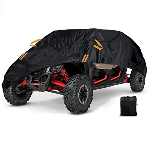 Macosy Waterproof UTV Cover, Heavy Duty Black Oxford Cloth All-Weather Protection UTV Cover for Polaris RZR PRO XP 4 Can-Am Maverick X3 Max Arctic Cat Textron, 4-6 Seater - Image 1