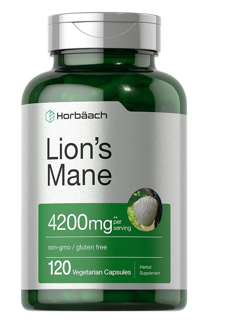 Horbaach Lions Mane Mushroom Extract | 4200mg | 120 Capsules 