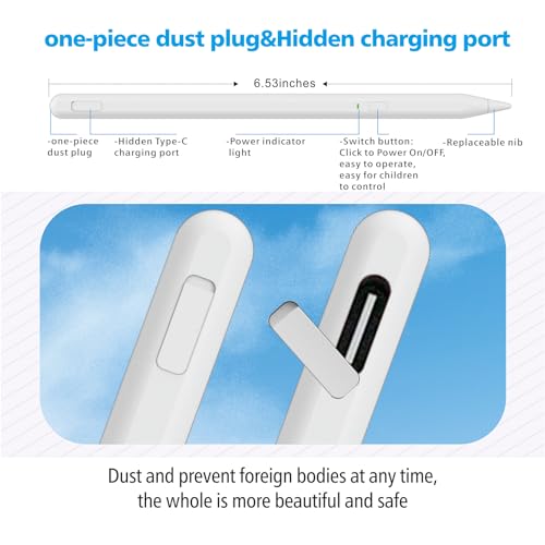 Milikilo Stylus Pen for iPad 11th&10th Generation,Milikilo Pen with Pencil Holder,Palm Rejection,for Air11&13"(M2/M3), Pad Pro 11"&13"(M4),iPad 6-11th,iPad Pro 11"/12.9 ", iPad Air 3/4/5,Mini 5/6 - Image 4