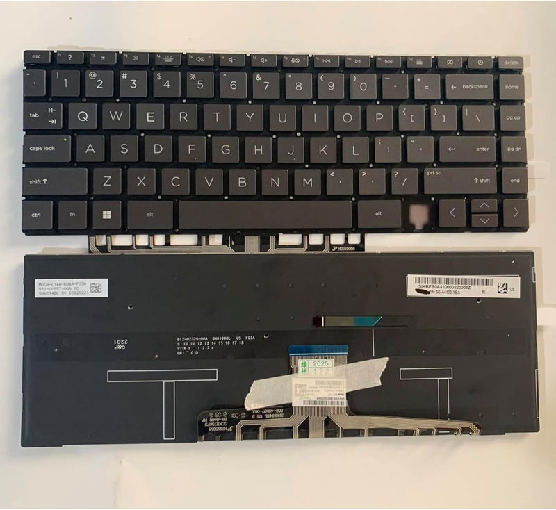 لوحة مفاتيح للكمبيوتر المحمول بتخطيط أمريكي، مخصصة لطراز HP Spectre x360، الطرازات 14-EA0000، 14-EA0023DX، 14-EA0047NR، 14-ea، 14-ea1000، 14-ea2000، 14t-ea. قطع غيار للكمبيوتر المحمول. - Image 1