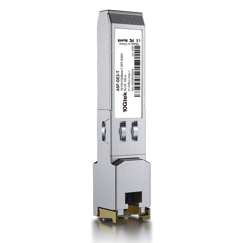 10Gtek 10Gtek 10/100/1000Base-T Copper SFP, Auto-Negotiation SFP to RJ45 Mini-GBIC Transceiver or Cisco GLC-T(10/100/1000)/SFP-GE-T(10/100/1000) Pack of 2 - Image 4