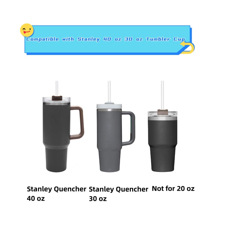 VGHNQ Straw For Stanley Cup 40 Oz  12 Inch Replacement Long Straw Compatible With Stanley Tumbler Straws  6 Reusable Straws With 1 Cleaning Brush  Tritan  Clear - Image 4