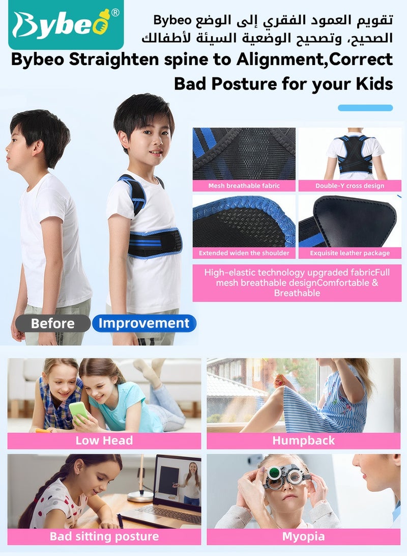 بيبو قطعتان من مصحح وضعية الجلوس للأطفال، دعامات الظهر، مصححات وضعية مكتب الأطفال، حزام دعم الظهر والكتف للأطفال، تقويم الظهر للطلاب الذين يقرؤون ويكتبون، ارتفاع وزاوية قابلان للتعديل - Image 5