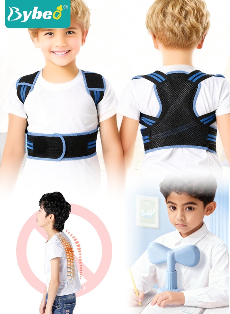 بيبو قطعتان من مصحح وضعية الجلوس للأطفال، دعامات الظهر، مصححات وضعية مكتب الأطفال، حزام دعم الظهر والكتف للأطفال، تقويم الظهر للطلاب الذين يقرؤون ويكتبون، ارتفاع وزاوية قابلان للتعديل - Image 1