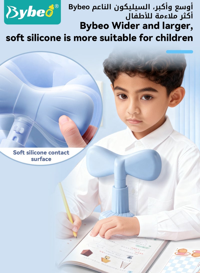 بيبو قطعتان من مصحح وضعية الجلوس للأطفال، دعامات الظهر، مصححات وضعية مكتب الأطفال، حزام دعم الظهر والكتف للأطفال، تقويم الظهر للطلاب الذين يقرؤون ويكتبون، ارتفاع وزاوية قابلان للتعديل - Image 3