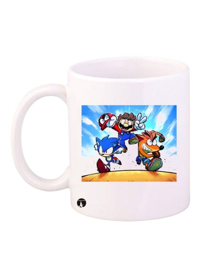 RKN Cartoon Character Printed Mug White/Blue/Yellow - Image 1
