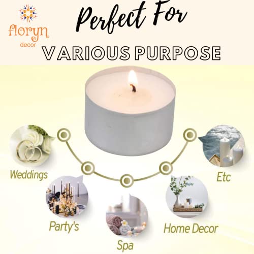 Floryn Decor Paraffin Wax Long Burning Tea Light Candles Set of 75 | Big- 22 Gram Each | Burning Time- 5-6 Hours Approx | Pack of 75 - Image 2