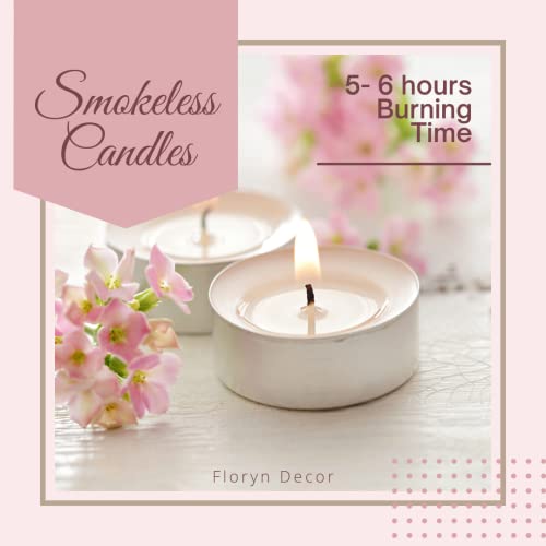 Floryn Decor Paraffin Wax Long Burning Tea Light Candles Set of 75 | Big- 22 Gram Each | Burning Time- 5-6 Hours Approx | Pack of 75 - Image 5
