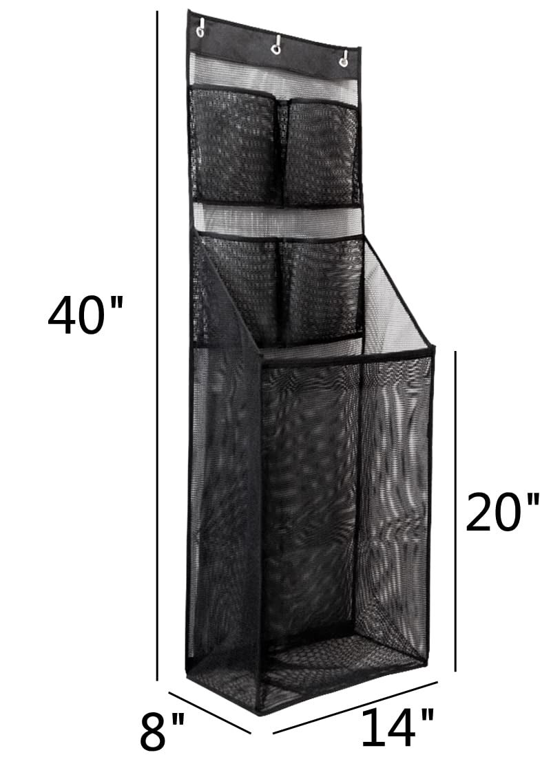 ALYER Multifunctional Over The Door Laundry Basket,Behind The Door Storage Organizer for Laundry,RV,Dorm,Bathroom,Bedroom,Pantry, Nursery,Kitchen,Black - Image 2