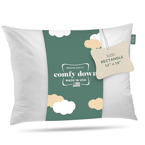 ComfyDown Decorative Throw Pillow Insert, Down and Feather Fill, 100% Cotton Cover, 233 Thread Count - Made in USA (12 X 16) - Image 1