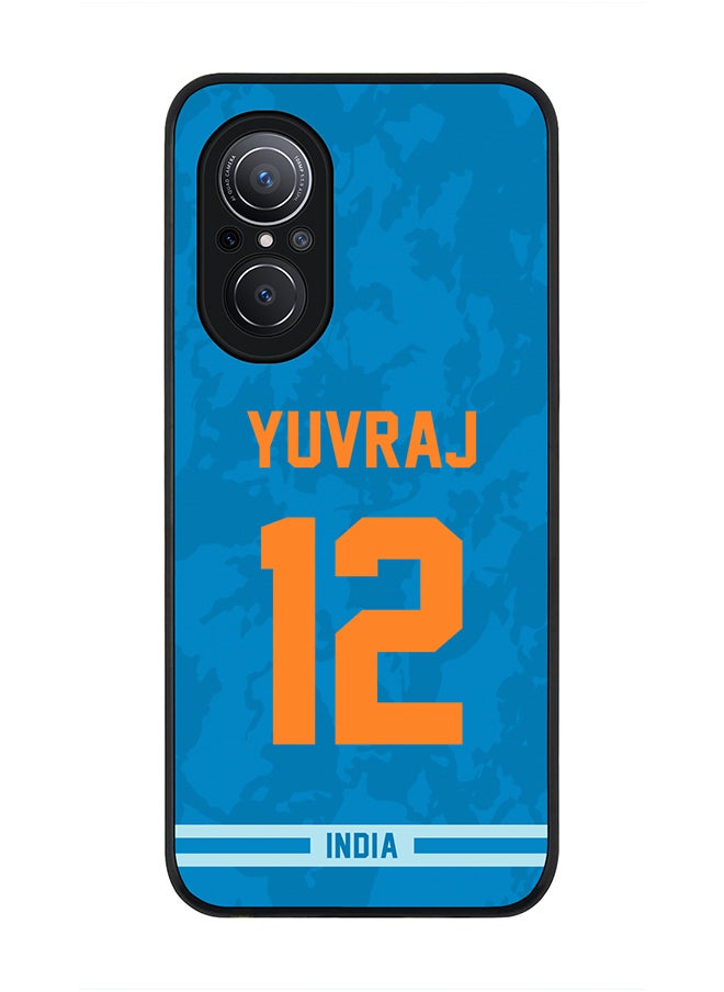 Stylizedd - Rugged Black Edge Case for Huawei Nova 9 SE , Slim fit Soft Case Flexible Rubber Edges Thin Cover - Player Name - Yuvraj Singh, Jersey Number- 12 - Image 1
