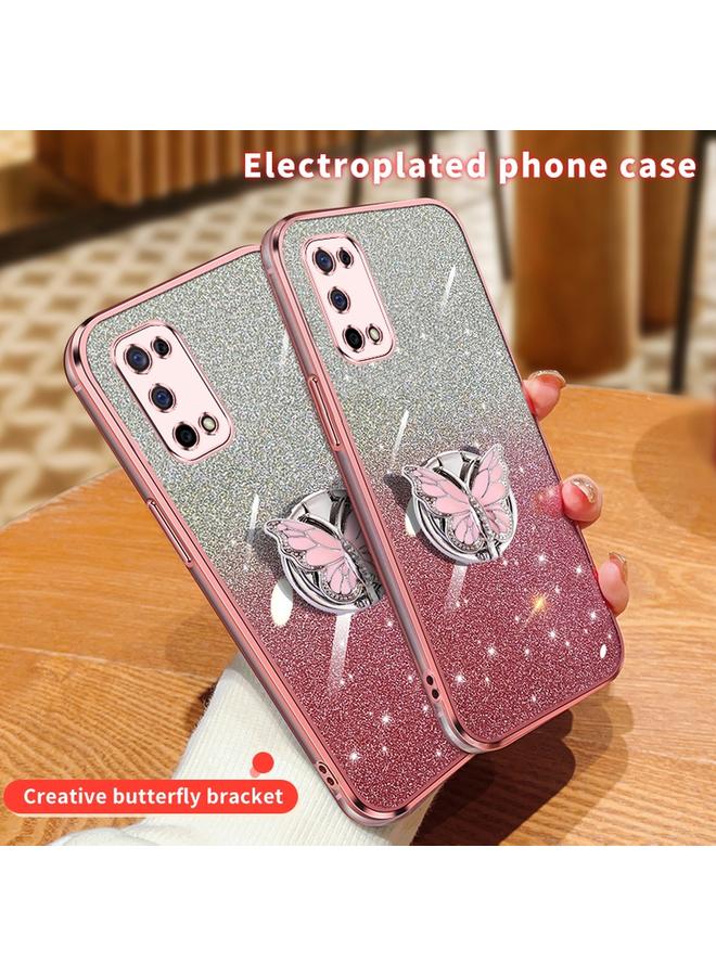 erorex Case For Realme V5 5G Plated Gradient Glitter Butterfly Holder TPU Phone Case - Image 3