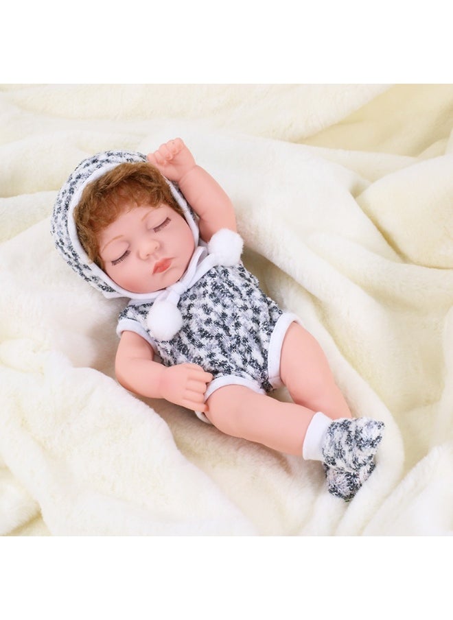 xozgdovg Reborn Doll 30cm Realistic Closed-Eye Doll - Perfect Bath and Dress-Up Toy 