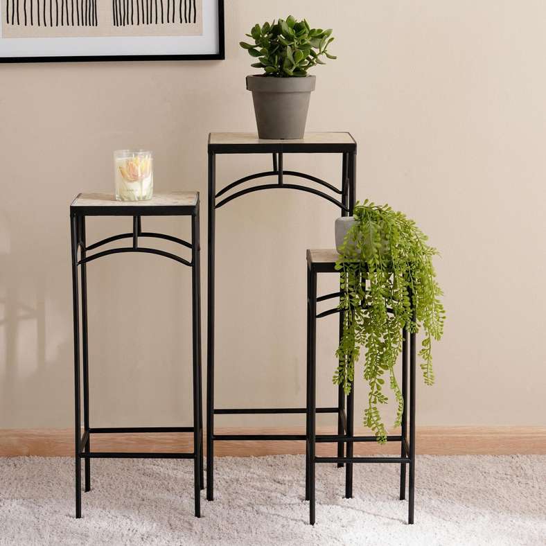 Pan Home طقم حامل نباتات مربع من 3 قطع يورك للمنزل - Image 1