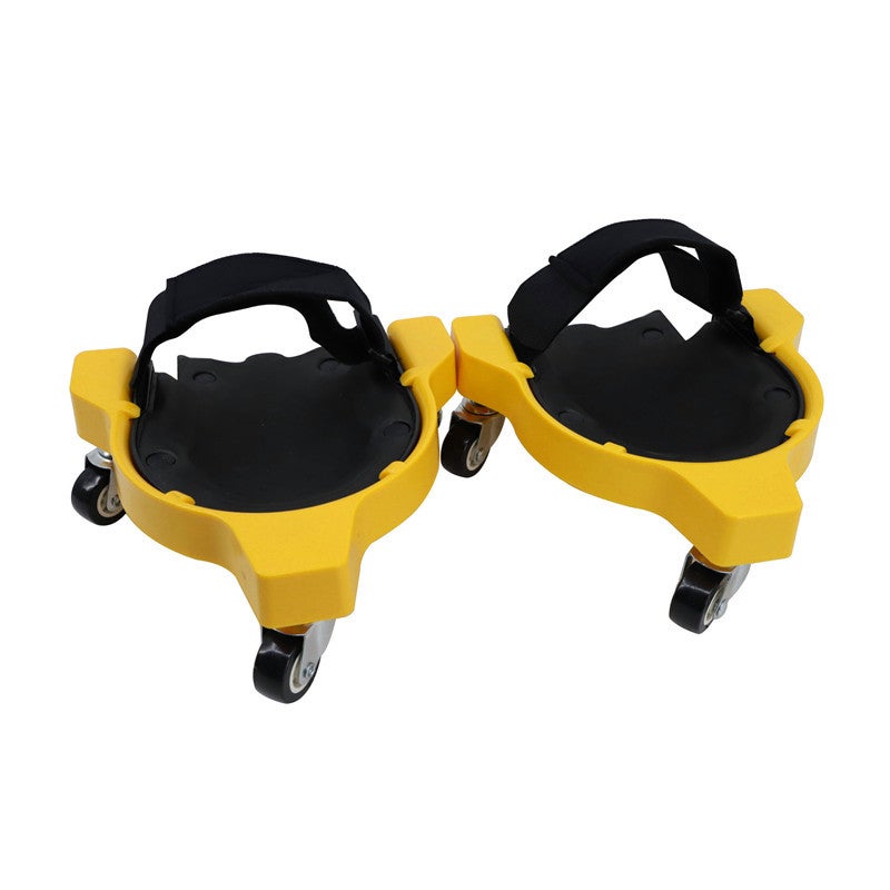 Generic Rolling Knee Pad universal wheel construction site tool universal wheel kneeling Pad kneeling floor tile tricycle Yellow pair