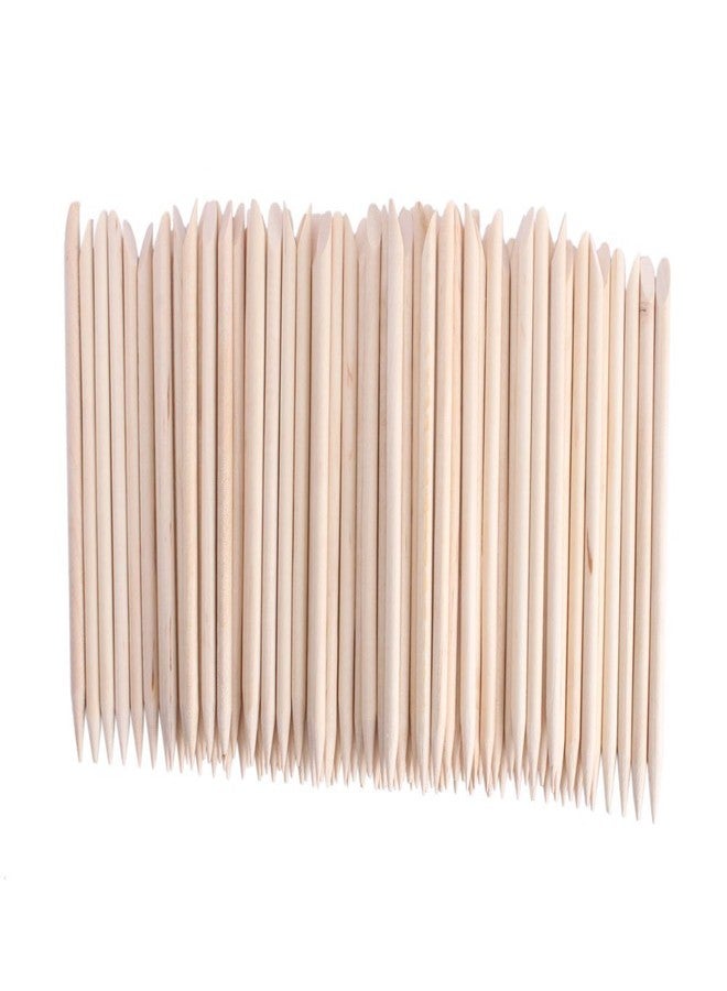 Beauticom Double Sided Cuticle Wood Stick Pusher Remover - Pointed end and Tapered Flat End - for Manicure and Pedicure Tools (100 Pieces) - Image 1