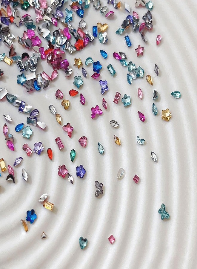 LYLYNB 1440Pcs Colorful Nail Gems and Rhinestones Bling 3D Flat Back Nail Charms Mini Butterfly Star Flower Design Cute Nail Art Charms Kawaii Nail Diamonds for Women Nail Accessories DIY Supplies - Image 4