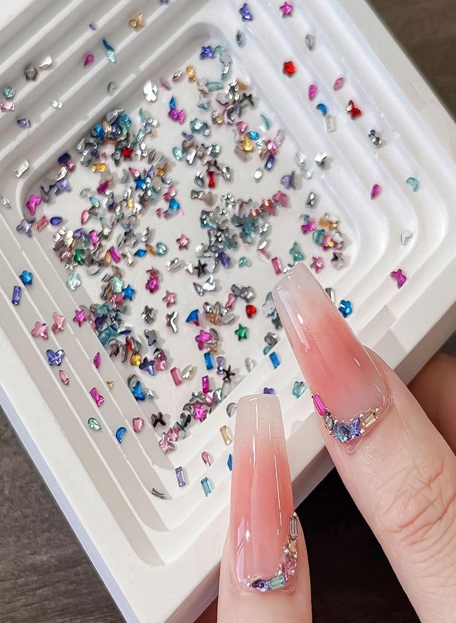 LYLYNB 1440Pcs Colorful Nail Gems and Rhinestones Bling 3D Flat Back Nail Charms Mini Butterfly Star Flower Design Cute Nail Art Charms Kawaii Nail Diamonds for Women Nail Accessories DIY Supplies - Image 1