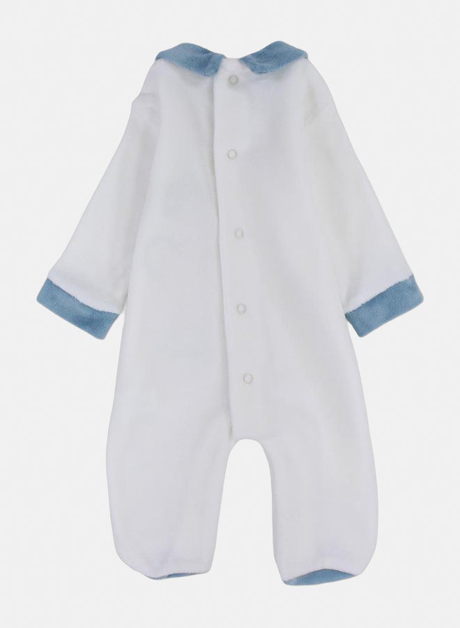 Baby Boys Velvet Baby Footie - Cute Embroideries - Image 3