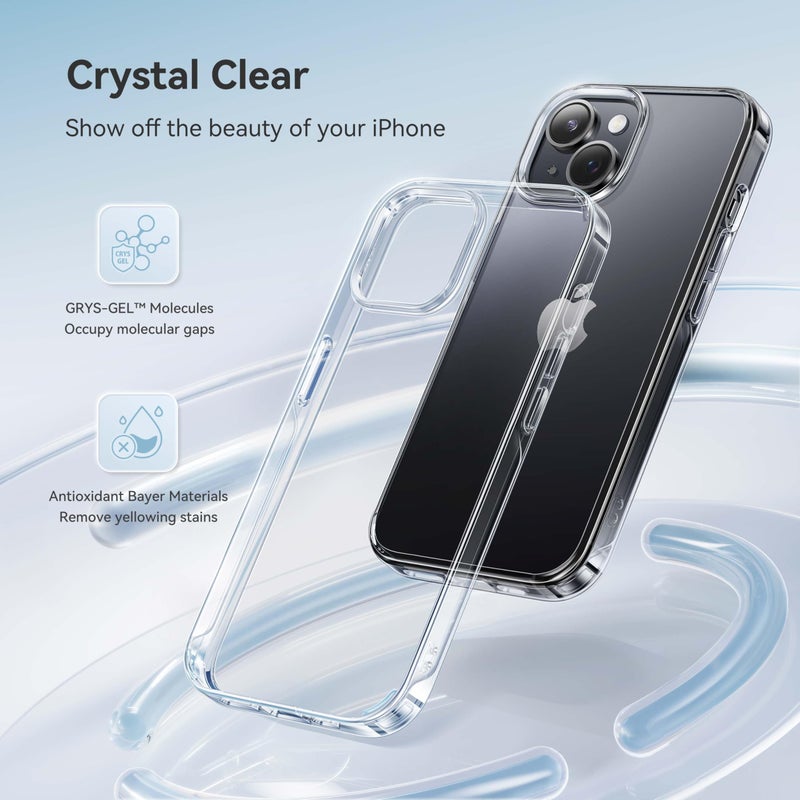 CASEKOO for iPhone 14 Case/iPhone 13 Case Crystal Clear, [Never Yellow Technology] [Military-Grade Protection] Transparent Slim Cover Women Men Phone Case 6.1 inch, Clear - Image 2