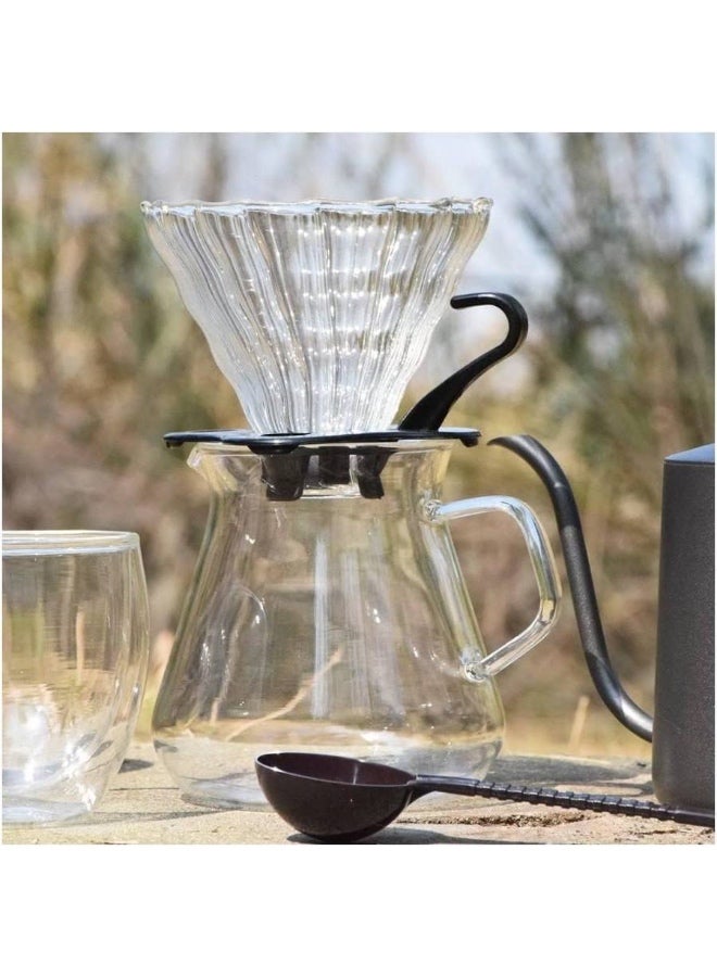 No branded Coffee Maker 9-Piece Gift Set with Goose Neck Kettle, Digital Scale, Double Walled Glass Mug, Manual Grinder, Glass Server & Dipper - Image 5