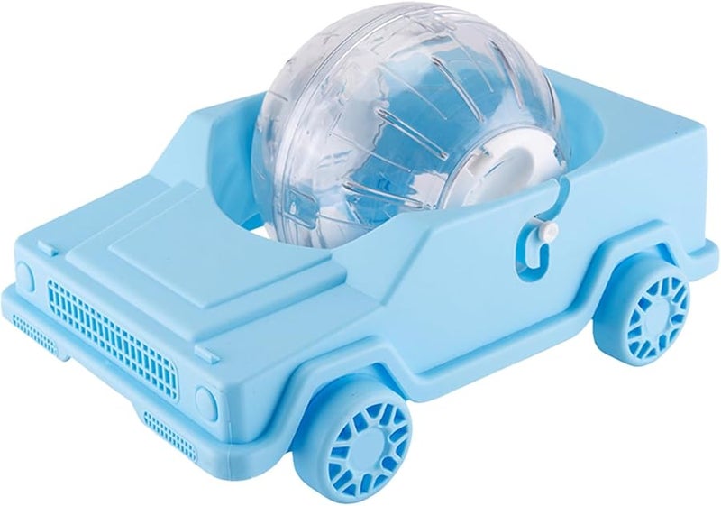 Blue Silent Hamster Wheel Car Shape Small Pet Running Toy For Gerbil Chinchilla Cage Enrichment - Image 1