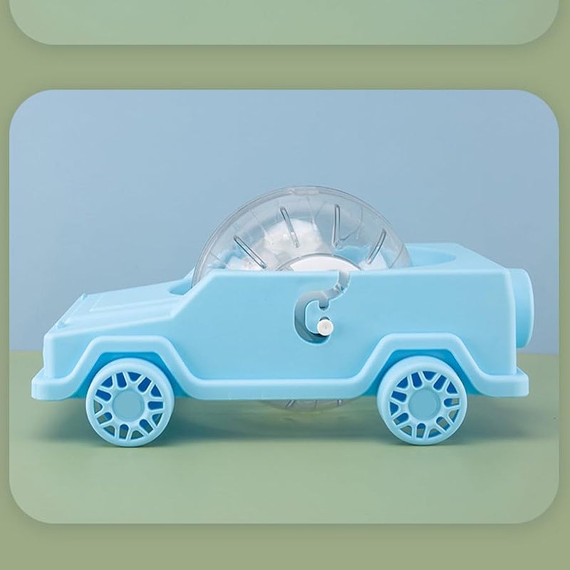 Blue Silent Hamster Wheel Car Shape Small Pet Running Toy For Gerbil Chinchilla Cage Enrichment - Image 5