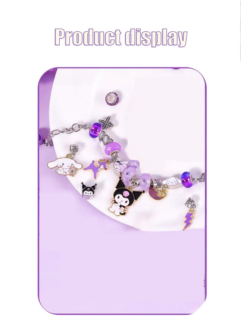 Sanrio 27 Pieces Beaded Bracelet Making Kit, Girls Bead Jewelry Making Kit for DIY Making Necklace Gift for Girls Aged 7-14 with Jewelry Box  - Image 4