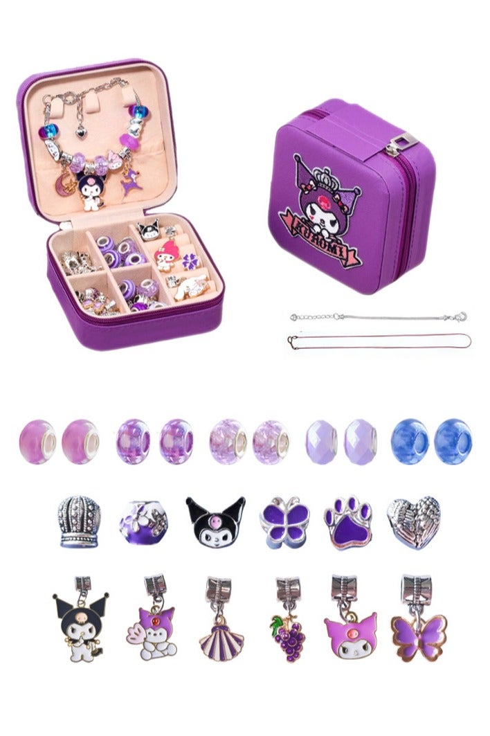 Aurelia 27 Pieces Charm Bracelet Making Kit, Girls Bead Jewelry Making Kit for DIY Making Necklace Gift for Girls Aged 7-14 with Jewelry Box  - Image 1