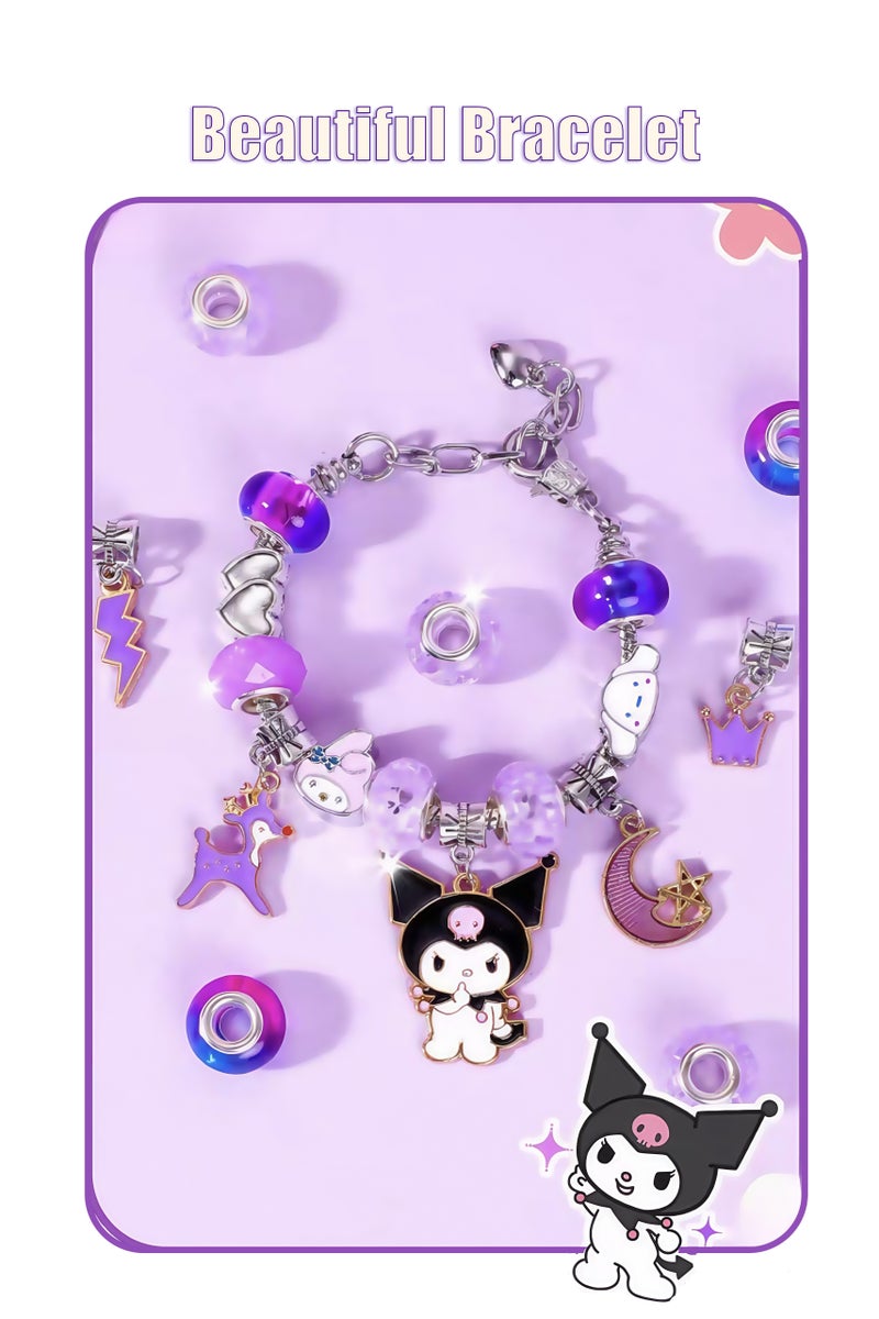 Aurelia 27 Pieces Charm Bracelet Making Kit, Girls Bead Jewelry Making Kit for DIY Making Necklace Gift for Girls Aged 7-14 with Jewelry Box  - Image 5