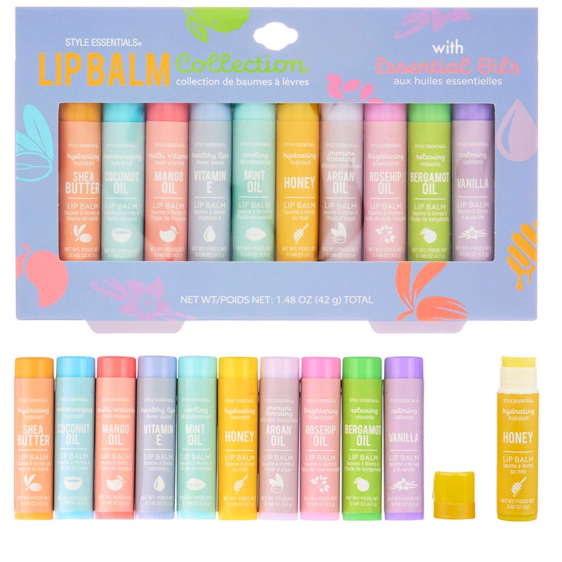STYLE ESSENTIALS 10pc Lip Balm Collection -Hydrating Lip Balms Infused- Enriched Lip Balm Set - Image 1