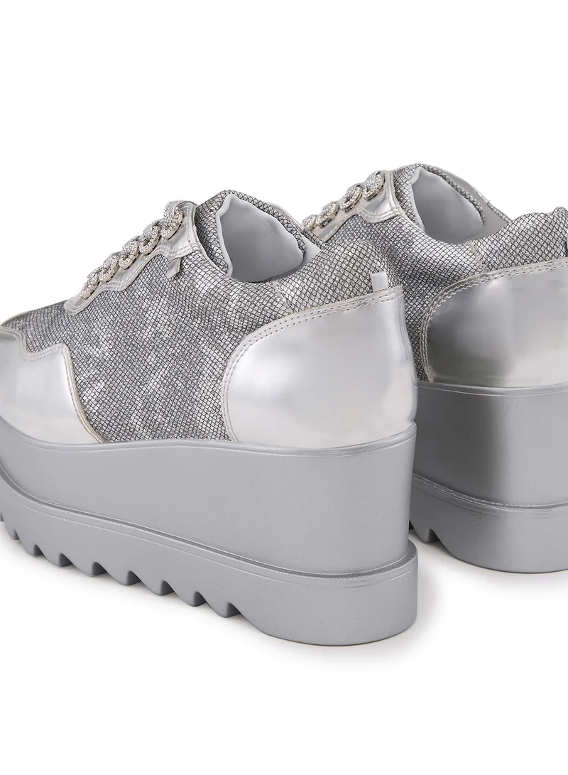 Anaar Anaar Razzledazzle Wedge Sneakers, Womens Festive, Special Occasion and Partywear Premium Shoes