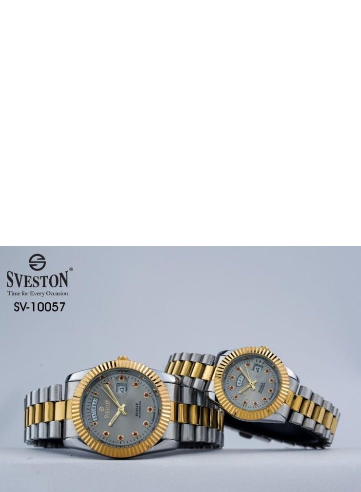 Sveston SV10057 Couple Set Two-Tone Stainless Steel Quartz Watches​