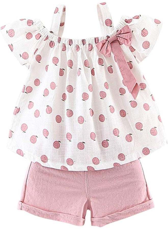 Hipea Toddler Baby Girls Summer Clothes Outfits Ruffle Camisole Spot Dot Tops and Casual Shorts 2-Piece Newborn Girl Clothing Set (2-3T) - Image 1