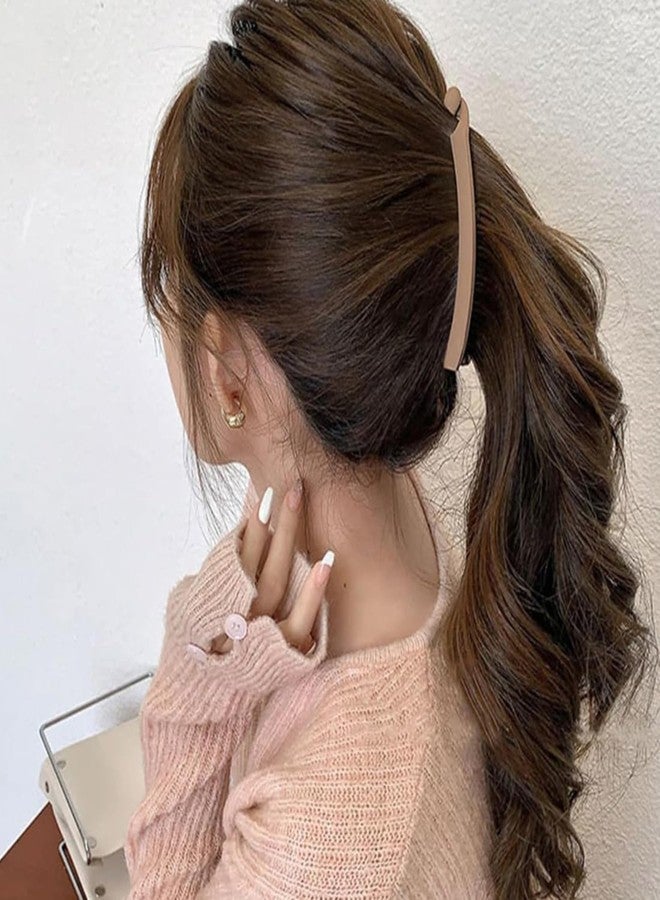 ENZAMOL 3 PCS French Banana Clips for Hair Big Size Ponytail Clip Banana Clutchers for Women Banana Hair Clips Non-Slip Fish Shaped Double Combs Hair Holder Beige, Light Coffee & Black - Image 5