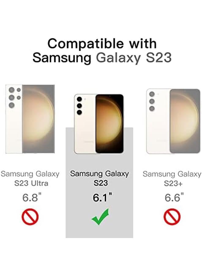 جي تيك جراب غير لامع لهاتف Samsung Galaxy S23 5G مقاس 6.1 بوصة مع 2 واقي شاشة و2 واقي لعدسة الكاميرا، غطاء خلفي شفاف واقٍ للهاتف من الزجاج المقوى غير اللامع - Image 3