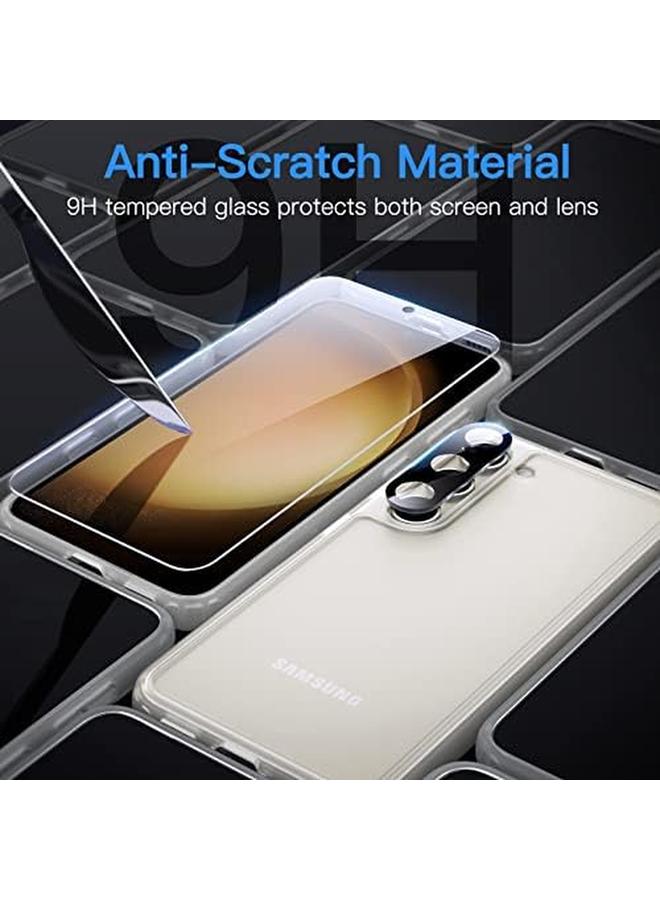 جي تيك جراب غير لامع لهاتف Samsung Galaxy S23 5G مقاس 6.1 بوصة مع 2 واقي شاشة و2 واقي لعدسة الكاميرا، غطاء خلفي شفاف واقٍ للهاتف من الزجاج المقوى غير اللامع - Image 5