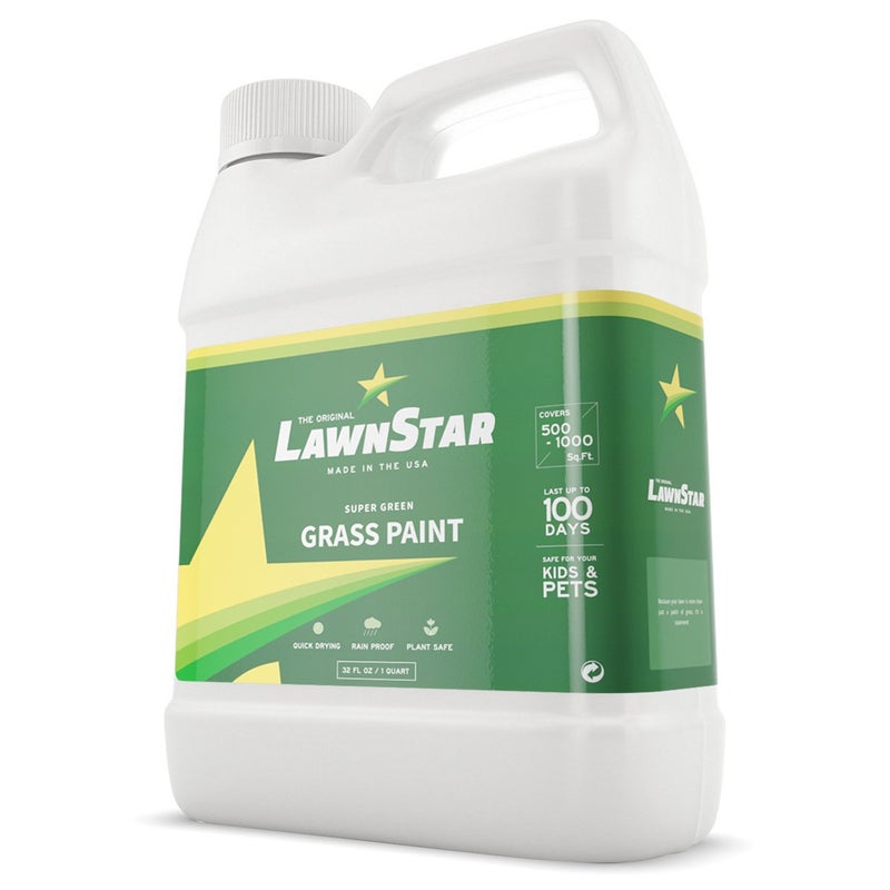LawnStar صبغة العشب المركزة (500-1,000 قدم مربع) - للعشب الخامل، المتقطع أو الباهت - ملون العشب الأخضر الزاهي (32 أونصة سائلة) - Image 2