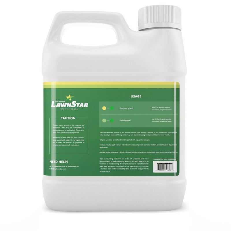 LawnStar صبغة العشب المركزة (500-1,000 قدم مربع) - للعشب الخامل، المتقطع أو الباهت - ملون العشب الأخضر الزاهي (32 أونصة سائلة) - Image 3