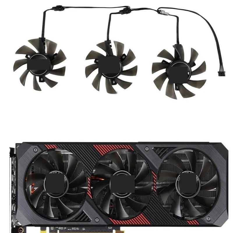 Video Cards Fan,3Pcs/Set,FD8015U12D,for ASRock RX 5700 XT for Challenger Pro 8G OC, 5600XT for Phantom for Gaming 6G, VII 16g Laptop Parts - Image 3