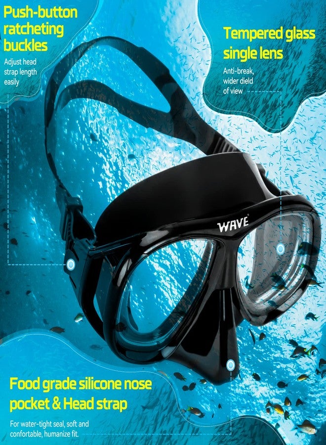 WAVE Nearsighted Snorkel Gear, Nearsighted Dry Snorkel Set for Adult Youth, Shortsighted Anti Fog Diving Mask & Dry Top Snorkel with Detachable Camera Mount for Scuba Diving, Snorkeling, Freediving - Image 3