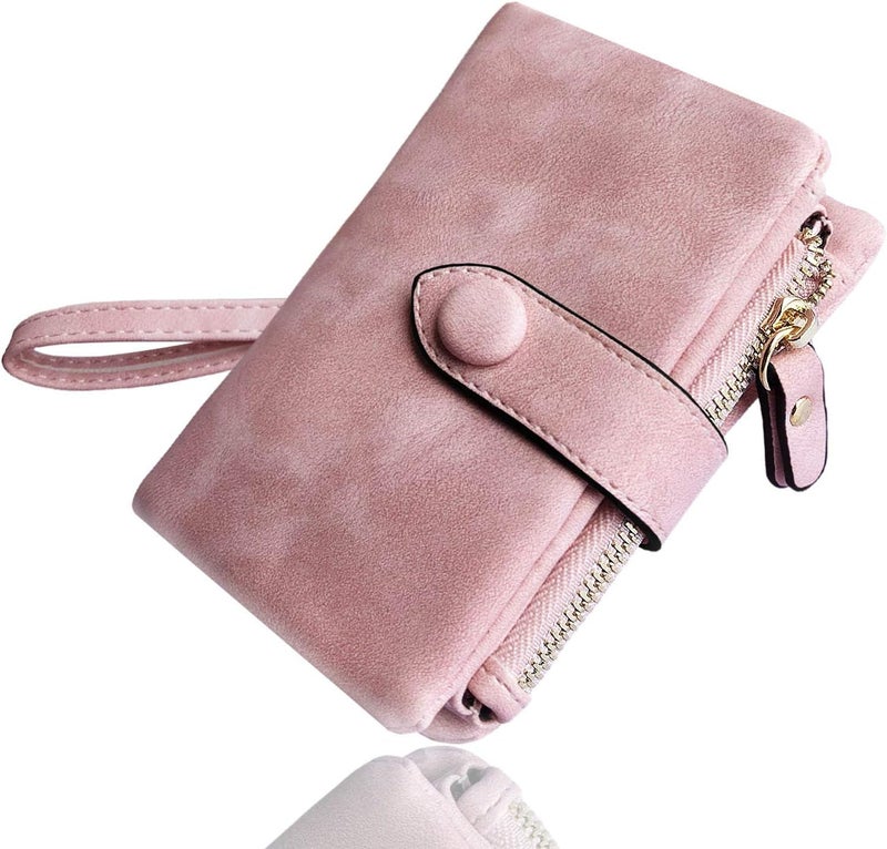 AOXONEL Women's Small Bifold Leather wallet Rfid blocking Ladies Wristlet with Card holder id window Coin Purse - Image 2
