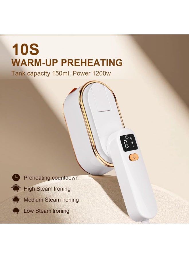 بيوينتي مكواة بخارية احترافية 1200 وات تسخين خلال 10 ثوانٍ، خزان 150 مل، وتقنية البخار الجاف والرطب للتخلص من التجاعيد بسهولة - Image 5