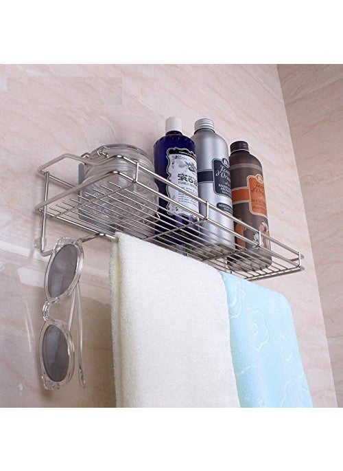divinezon - divinezon Metal 2 Layer Kitchen Bathroom Shelves with Napkin Holder, 40.2 X 11.5 X 15 cm, Silver - Image 1
